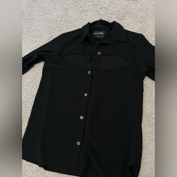 Nordstrom MinkPink Sheer Cut Out Blouse - Picture 7 of 13